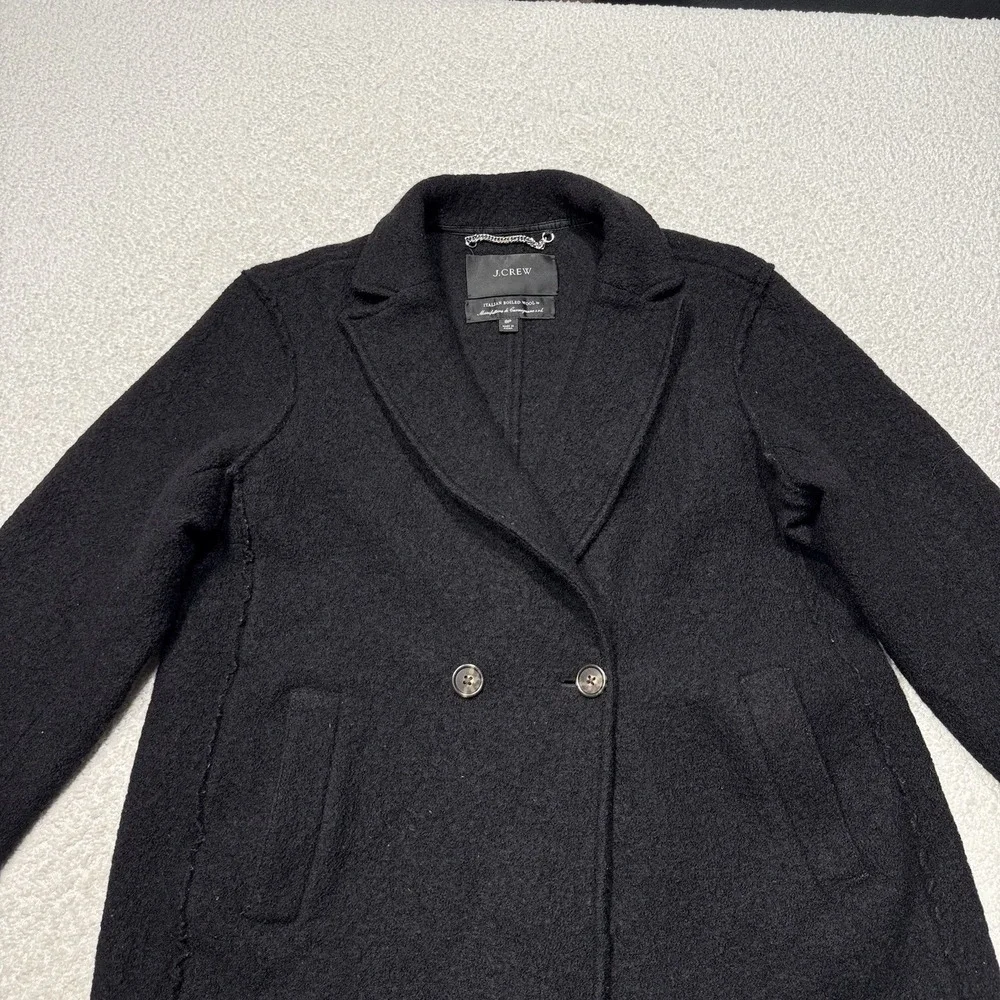 J. Crew Women's Daphne Top Coat Italian Boiled Wool Double Breasted Sz 6 Petite - Picture 2 of 8